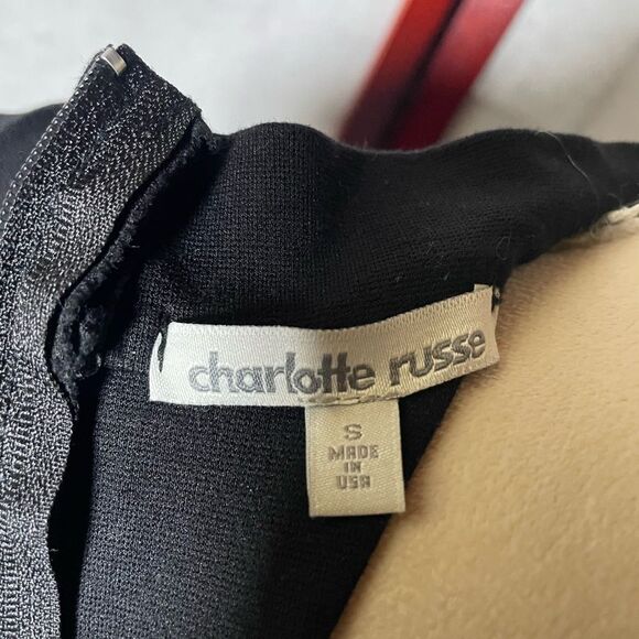 3/$20 Charlotte Russe Black Chocker Bodycon Mini Dress (Size: Small) - Picture 6 of 7